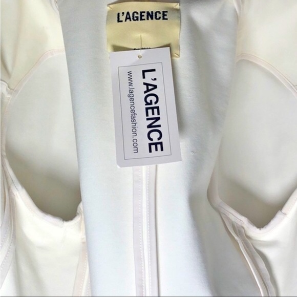 L’Agence Cream Double Breasted & 2 Button Blazer Jacket Split Back & Sleeves SzM - Picture 12 of 13